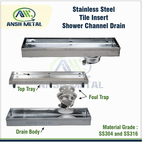 SS Shower Channel Drain